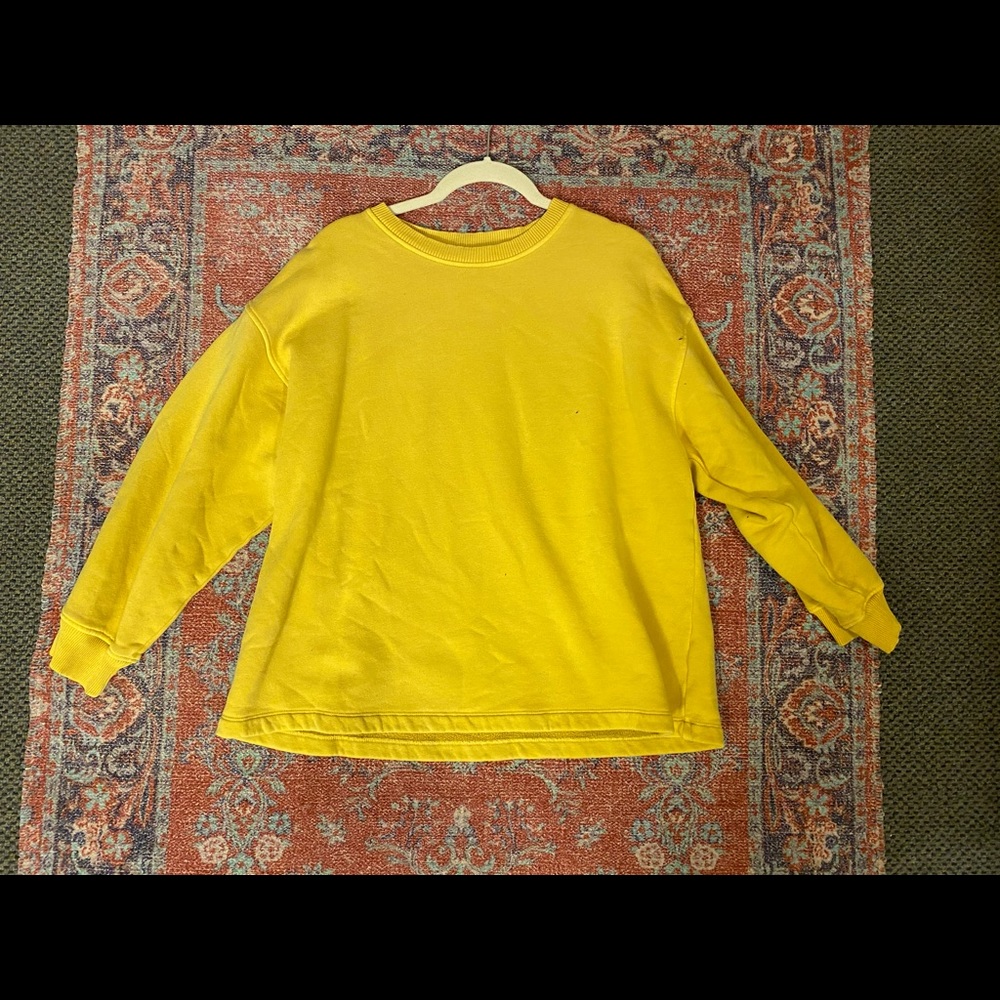 Yellow pullover sweatshirt